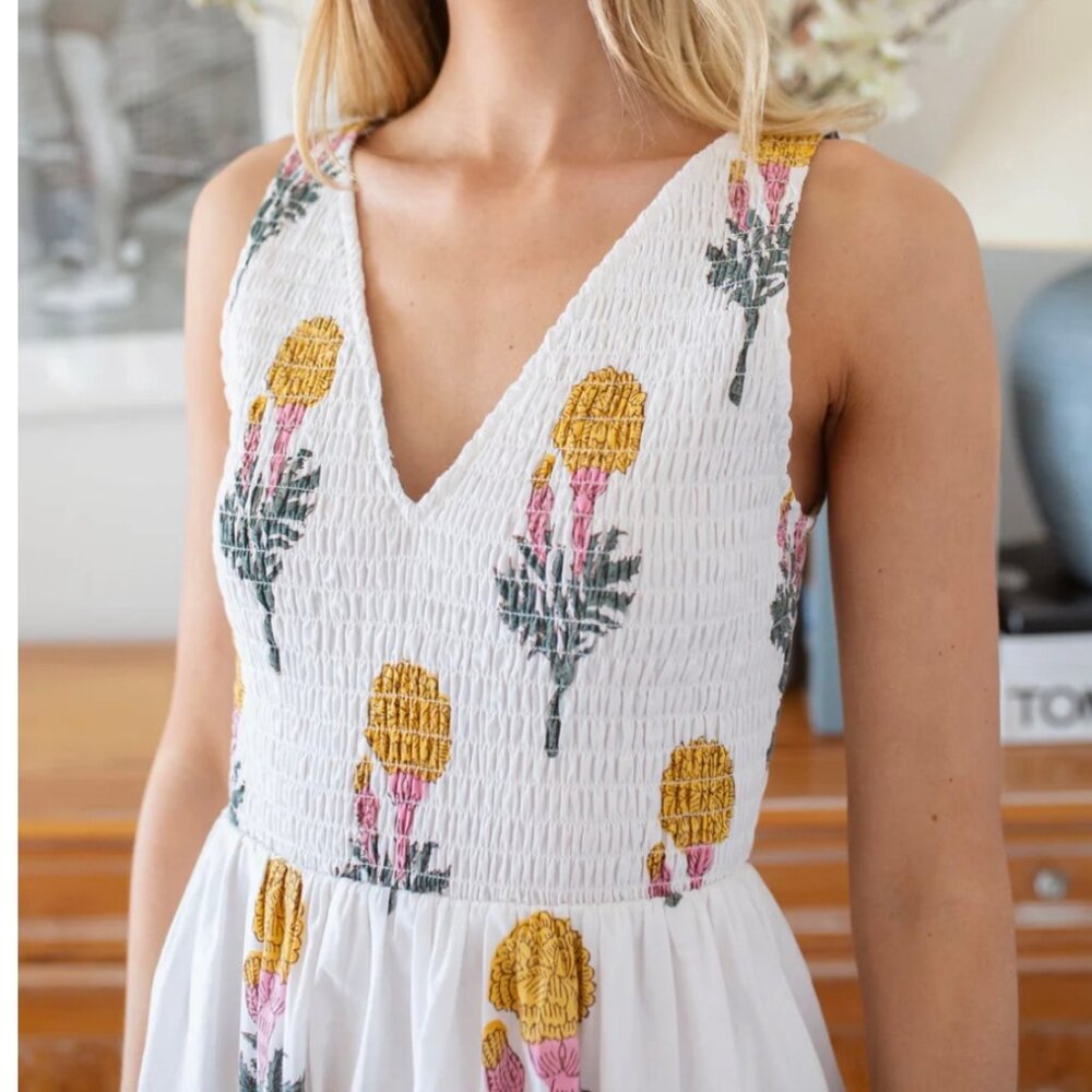Marea Cora Floral Print Midi Dress in Marigold - Picture 6 of 16